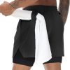 Men's 2 in 1 Running Shorts Quick Dry Gym Athletic Shorts with Liner Workout Short for Men with Pockets