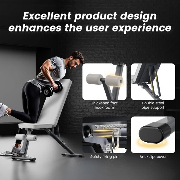 Adjustable Weight Bench for Home Gym,1025 LB Stable Workout Benches for Full Body