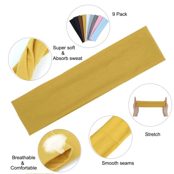 9Pcs Headbands for women Non Slip Headband