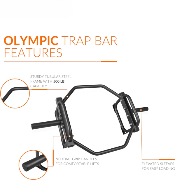 Barbell Olympic Trap Bar and Shrug Bar for Deadlifts