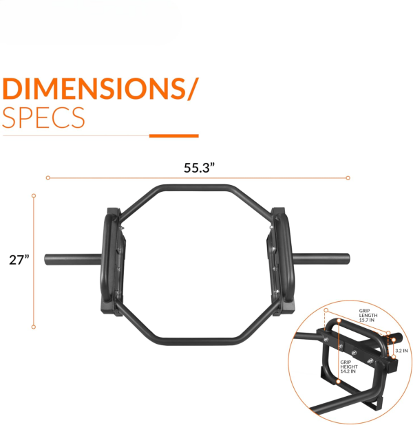 Barbell Olympic Trap Bar and Shrug Bar for Deadlifts
