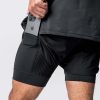 Men's 2 in 1 Running Shorts Quick Dry Gym Athletic Shorts with Liner Workout Short for Men with Pockets