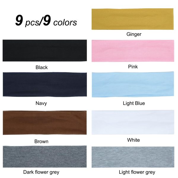 9Pcs Headbands for women Non Slip Headband